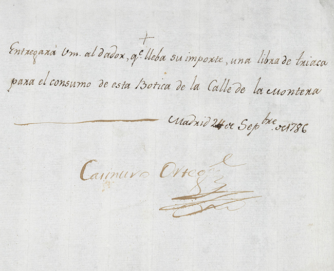 Recibos con la firma de Casimiro Ortega